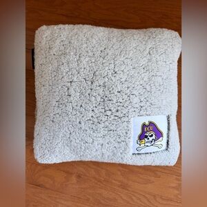 ECU Sherpa Throw Pillow - Cream Cozy Accent Pillow